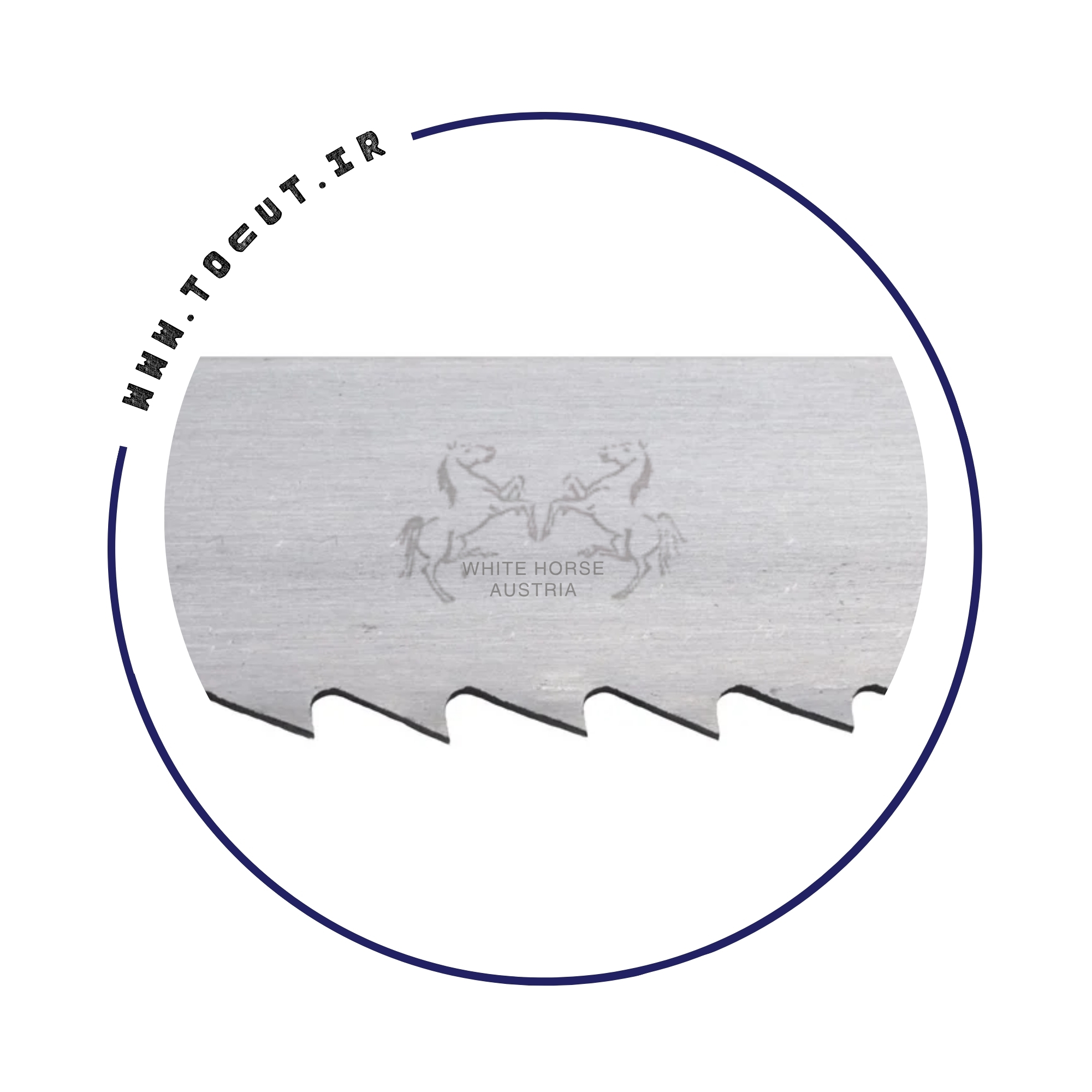 تیغ اره نواری چوب بر دو اسب WHITE HORSE اتریش سایز 0.8*35 رول 50 متری